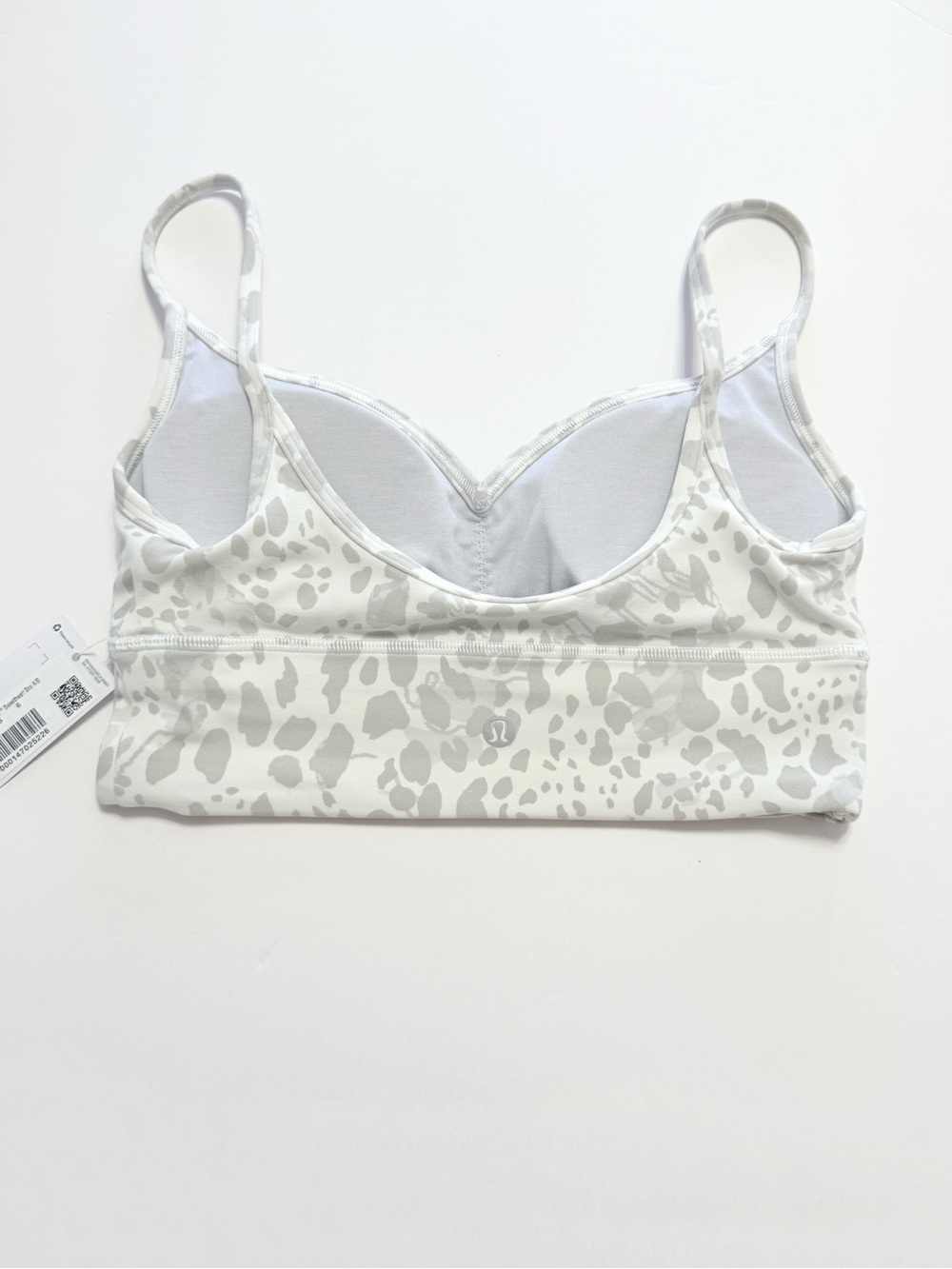 Lululemon white gray cheetah leopard print align sweetheart bra - Picture 2 of 8